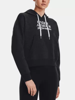 Női pulóver UNDER ARMOUR ESSENTIAL SCRIPT HOODIE 1374107-001 FEKETE