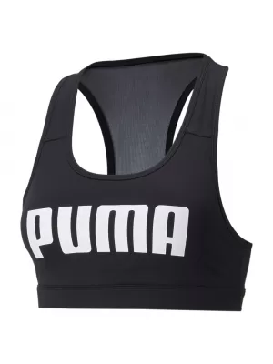 Női melltartó PUMA MID IMPACT 4KEEPS GRAPHIC BRA PM 520306-91 FEKETE