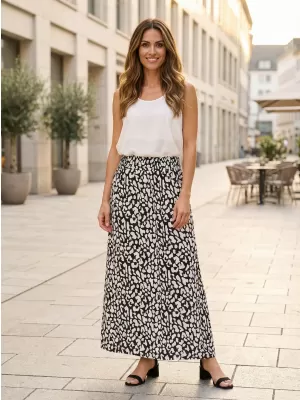 Női szoknya KIXMI PHILIPA FEKETE-FEHÉR