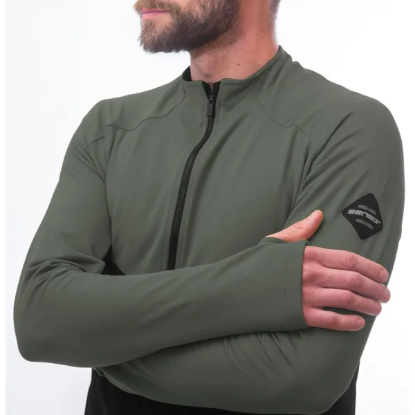  Férfi pulóver SENSOR COOLMAX THERMO 22200057 FEKETE/OLIVE GREEN 