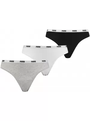 Női bugyi PUMA STRING 3P PACK 90759001 FEHÉR/SZÜRKE/FEKETE