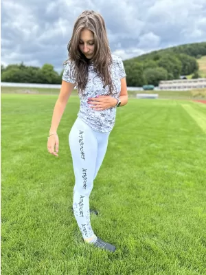 Női hosszú prémium leggings ALTISPORT SWE/ALW02S04 FEHÉR SZÜRKE