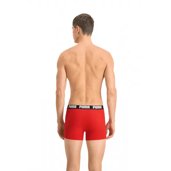  Férfi boxerek PUMA BASIC BOXER 2P 90682309 PIROS/FEKETE 