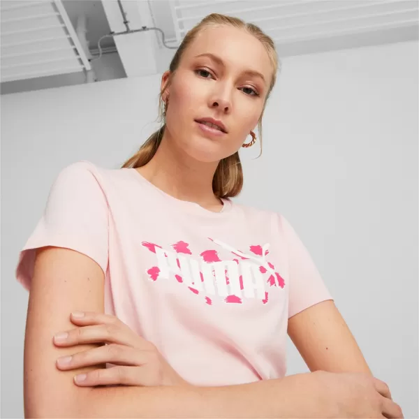  Női póló PUMA ESS+ ANIMAL TEE 673687-66 RÓZSASZÍN 