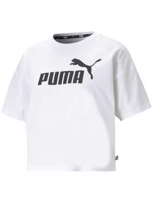 Női crop top PUMA ESS CROPPED LOGO TEE 586866-02 FEHÉR