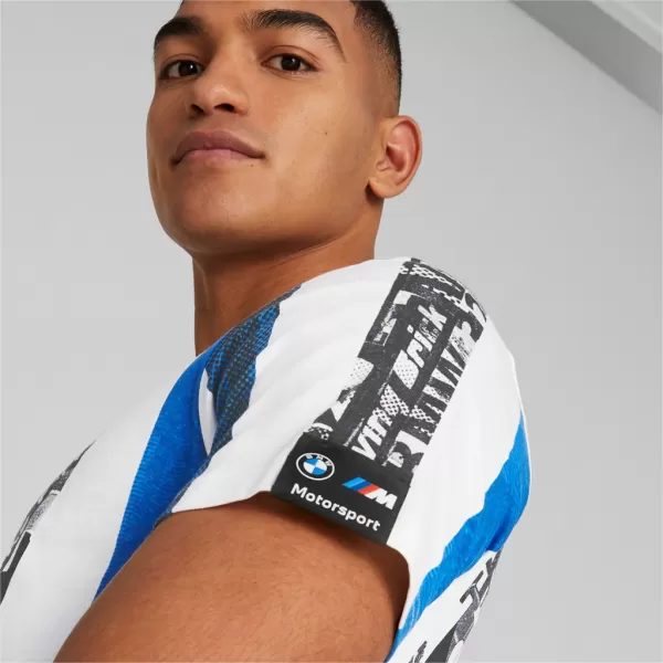  Férfi póló PUMA BMW MMS STRIPED TEE 538139-02 FEHÉR 