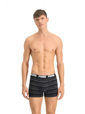 Férfi boxerek PUMA HERITAGE STRIPE BOXER 2P 90783805 FEKETE