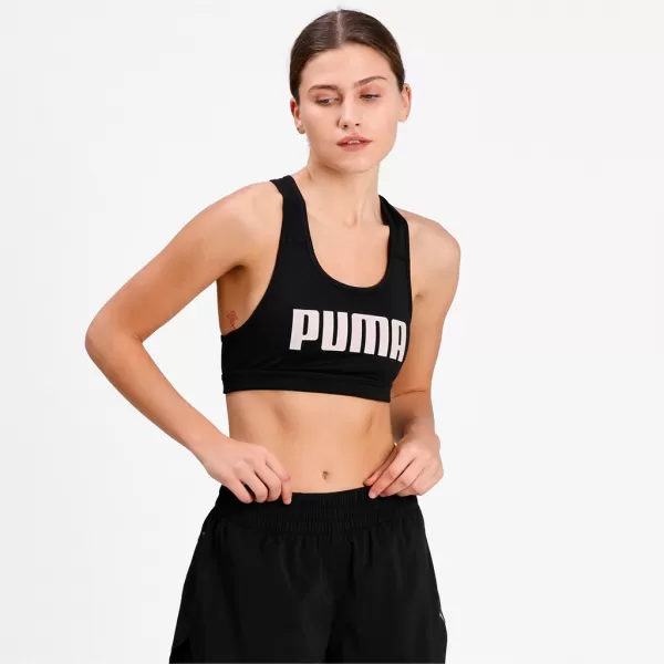  Női melltartó PUMA MID IMPACT 4KEEPS GRAPHIC BRA PM 520306-91 FEKETE 