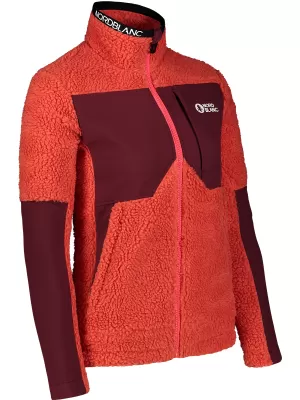 Női polár pulóver NORDBLANC PENINSULA NBSFL7654 VÖRÖS KORALL