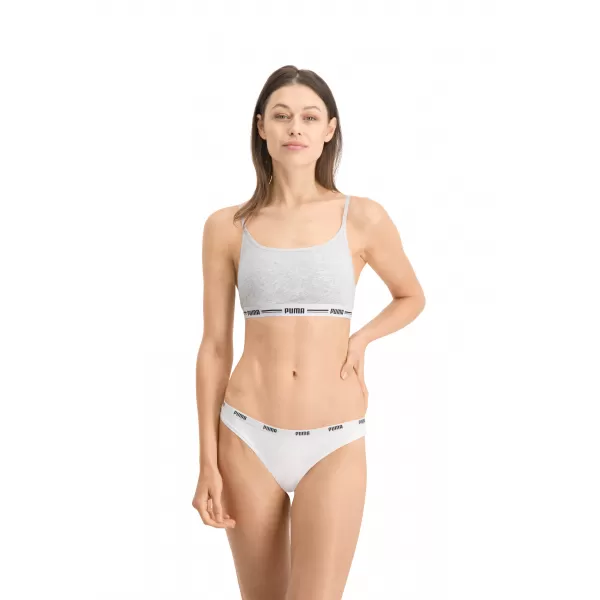  Női bugyi PUMA STRING 3P PACK 90759001 FEHÉR/SZÜRKE/FEKETE 