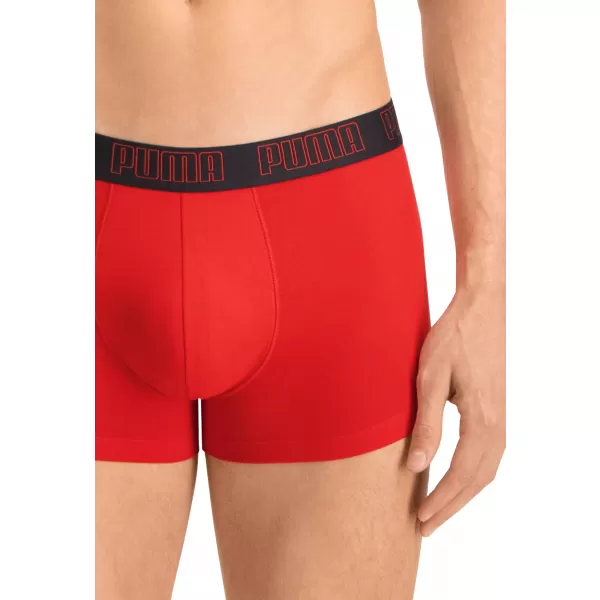  Férfi boxerek PUMA BASIC TRUNK 2P 93501502 PIROS/FEKETE 