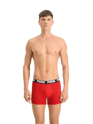Férfi boxerek PUMA BASIC BOXER 2P 90682309 PIROS/FEKETE