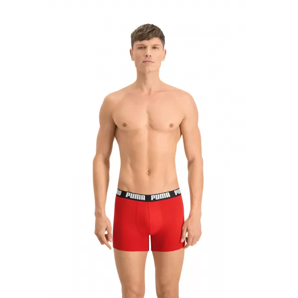  Férfi boxerek PUMA BASIC BOXER 2P 90682309 PIROS/FEKETE 