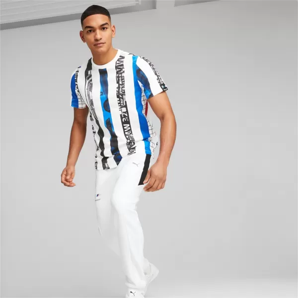 Férfi póló PUMA BMW MMS STRIPED TEE 538139-02 FEHÉR 