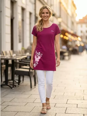 Dámské prodloužné tričko ALTISPORT CARRYOVER ALW137123 FUCHSIOVÁ