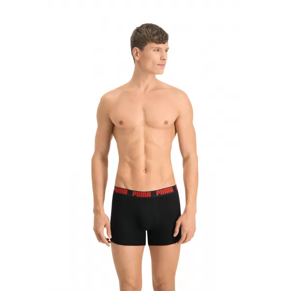 Férfi boxerek PUMA BASIC BOXER 2P 90682309 PIROS/FEKETE 