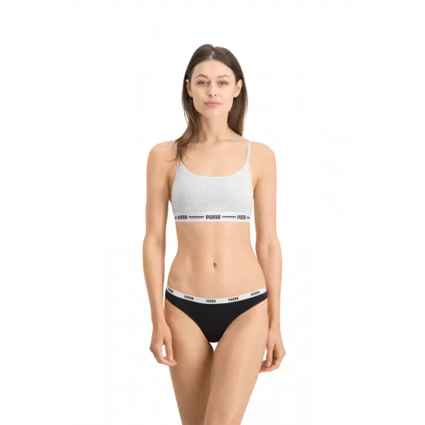  Női bugyi PUMA STRING 3P PACK 90759001 FEHÉR/SZÜRKE/FEKETE 