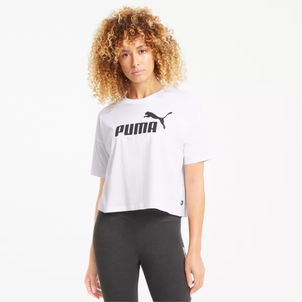  Női crop top PUMA ESS CROPPED LOGO TEE 586866-02 FEHÉR 