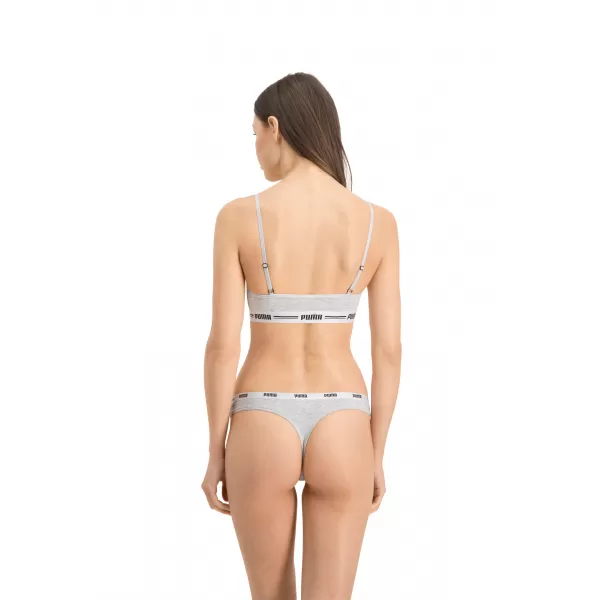  Női bugyi PUMA STRING 3P PACK 90759001 FEHÉR/SZÜRKE/FEKETE 