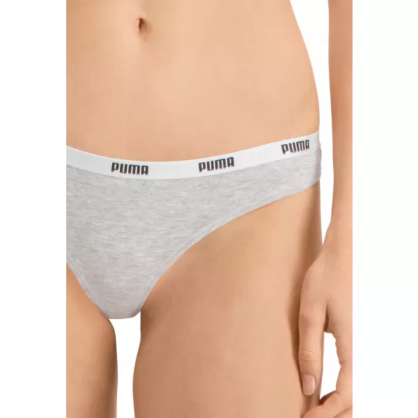  Női bugyi PUMA STRING 3P PACK 90759001 FEHÉR/SZÜRKE/FEKETE 
