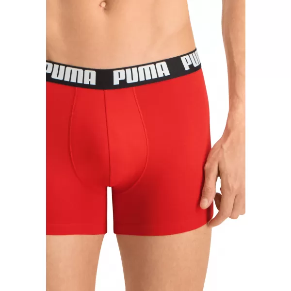  Férfi boxerek PUMA BASIC BOXER 2P 90682309 PIROS/FEKETE 