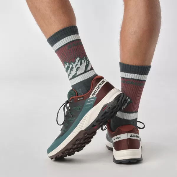  Férfi cipők SALOMON OUTRISE GORE-TEX L47142100 PONDEROSA FENYŐ / KESERŰ CSOKOLÁDÉ / VANÍLIA JÉG 