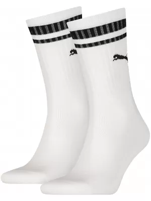 Zokni PUMA CREW HERITAGE STRIPE 2P UNISEX 90794402 FEHÉR