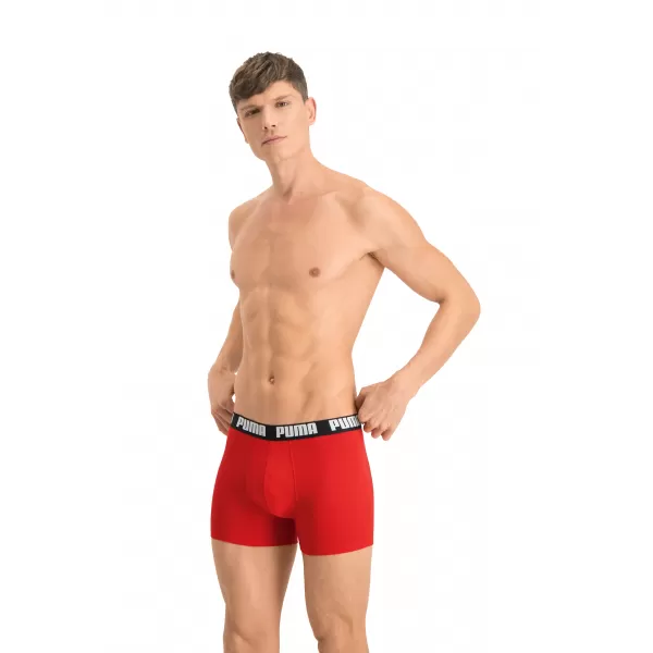  Férfi boxerek PUMA BASIC BOXER 2P 90682309 PIROS/FEKETE 