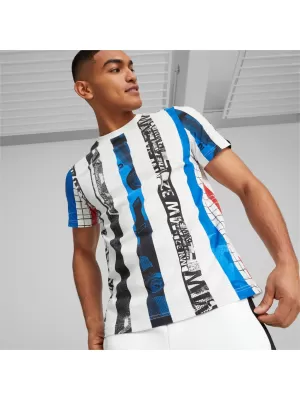 Férfi póló PUMA BMW MMS STRIPED TEE 538139-02 FEHÉR
