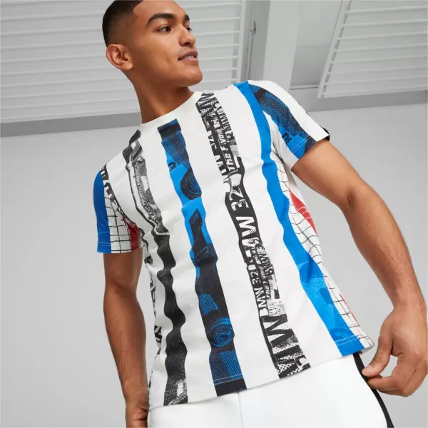  Férfi póló PUMA BMW MMS STRIPED TEE 538139-02 FEHÉR 