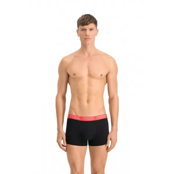  Férfi boxerek PUMA BASIC TRUNK 2P 93501502 PIROS/FEKETE 