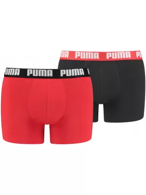 Férfi boxerek PUMA BASIC BOXER 2P 90682309 PIROS/FEKETE