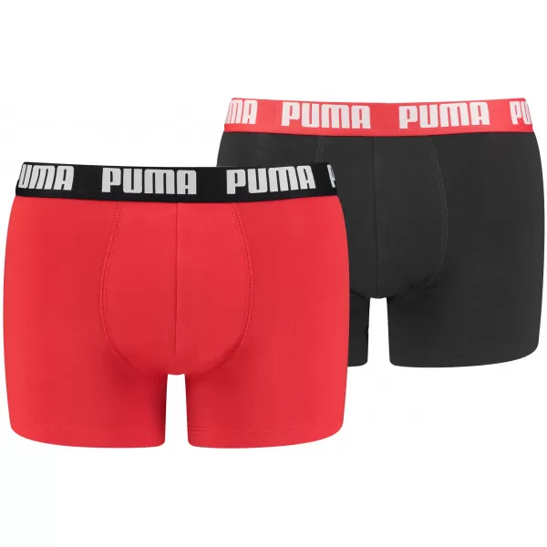  Férfi boxerek PUMA BASIC BOXER 2P 90682309 PIROS/FEKETE 