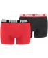 Férfi boxerek PUMA BASIC BOXER 2P 90682309 PIROS/FEKETE