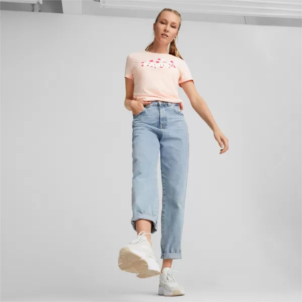  Női póló PUMA ESS+ ANIMAL TEE 673687-66 RÓZSASZÍN 