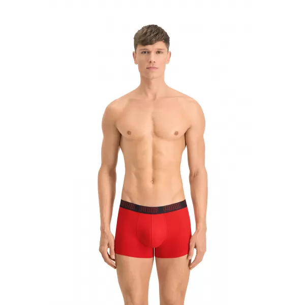  Férfi boxerek PUMA BASIC TRUNK 2P 93501502 PIROS/FEKETE 