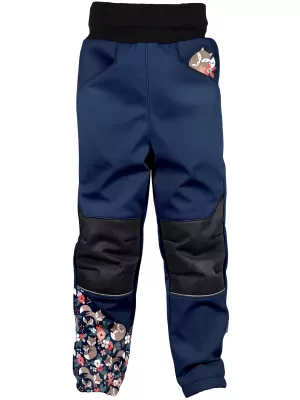 Hőszigetelt softshell gyereknadrág WAMU LIŠKY SÖTÉTKÉK