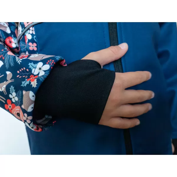  Gyerek hőszigetelt softshell kabát WAMU LIŠKY SÖTÉTKÉK 