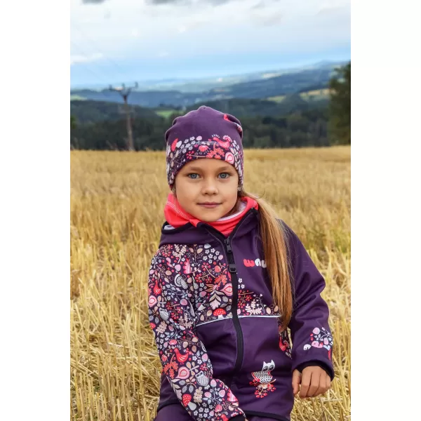  Gyerek hőszigetelt softshell kabát WAMU SOVA LILA 