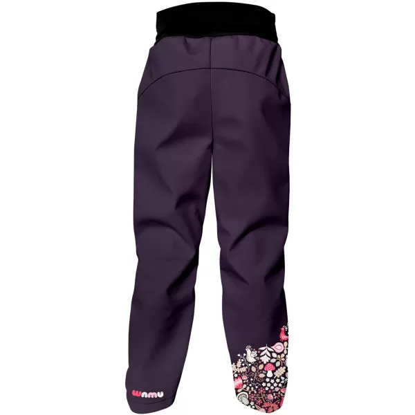  Hőszigetelt softshell gyereknadrág WAMU SOVA LILA 