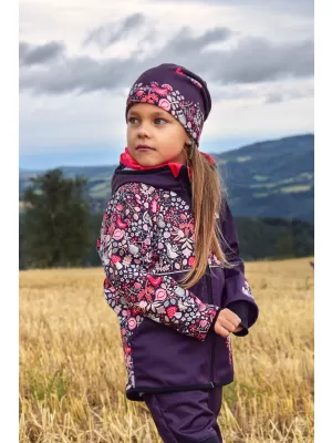 Hőszigetelt softshell gyereknadrág WAMU SOVA LILA