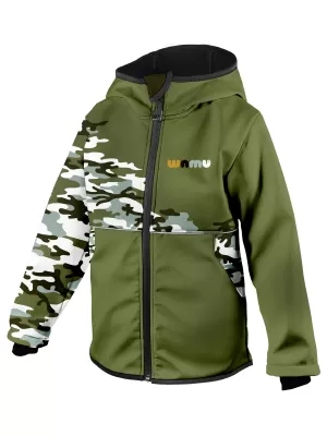 Gyerek hőszigetelt softshell kabát WAMU MASKÁČ KHAKI