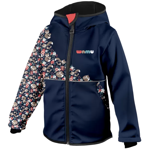  Gyerek hőszigetelt softshell kabát WAMU LIŠKY SÖTÉTKÉK 