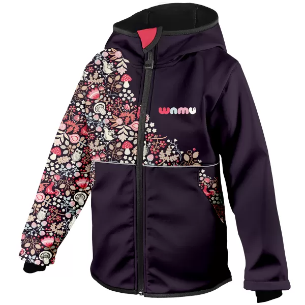  Gyerek hőszigetelt softshell kabát WAMU SOVA LILA 