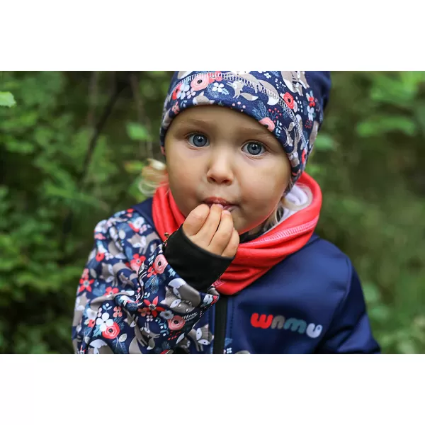  Gyerek hőszigetelt softshell kabát WAMU LIŠKY SÖTÉTKÉK 