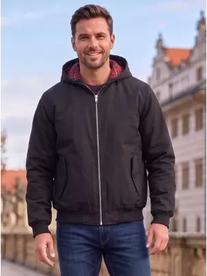 Kabát BRANDIT LORD CANTERBURY S KAPUCÍ BD3112 FEKETE