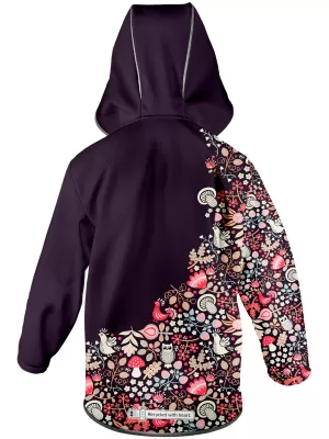 Gyerek hőszigetelt softshell kabát WAMU SOVA LILA