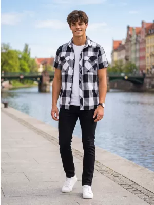 Ing BRANDIT KOSTKOVANÁ KRÁTKÝ RUKÁV BD4032 FEHÉR/FEKETE