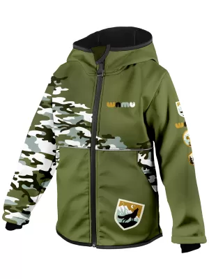 Gyerek hőszigetelt softshell kabát WAMU MASKÁČ KHAKI