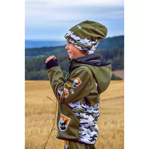  Gyerek hőszigetelt softshell kabát WAMU MASKÁČ KHAKI 